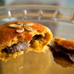 pumpkin brioche red bean bun - interior